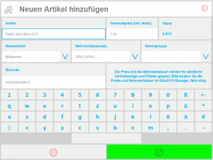 Artikelschnellanlage